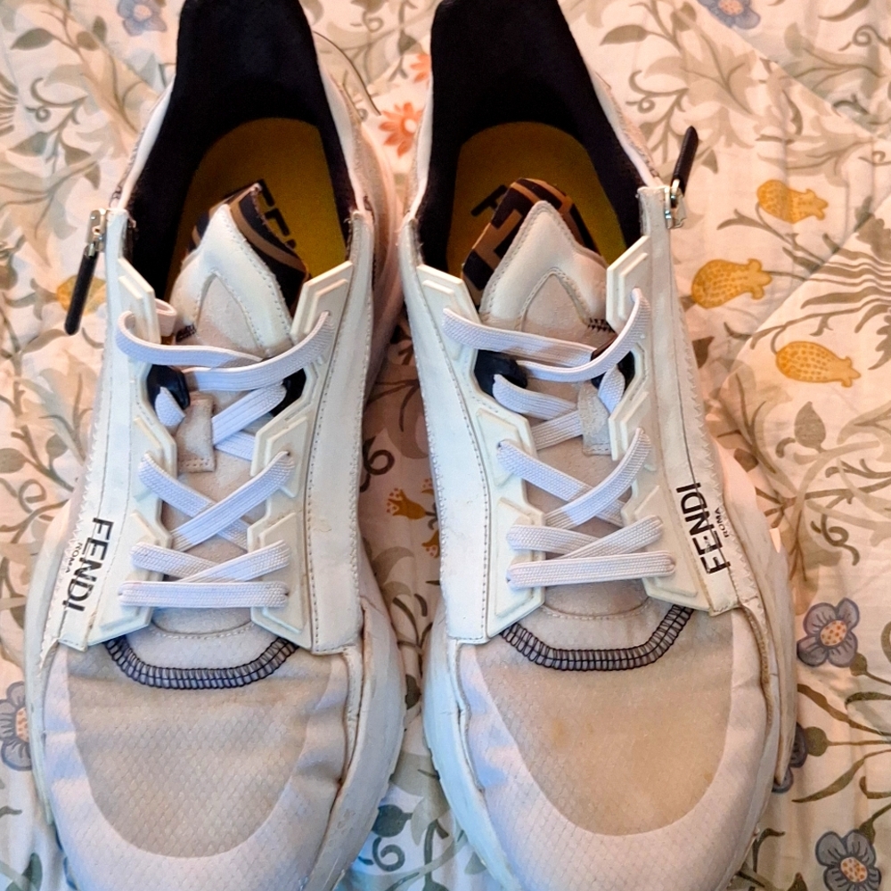 Fendi White and Black Men's Sneakers